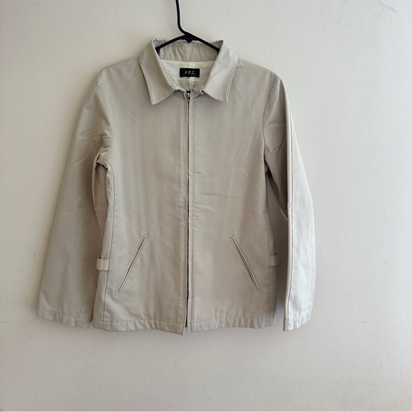 A.P.C. Rue De Paris Women's Jacket Size M Ivory Cotton with zipper - Picture 2 of 9